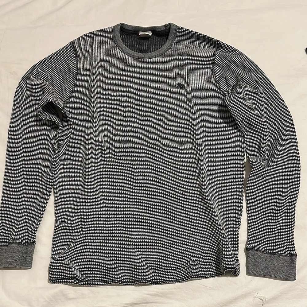 Abercrombie & Fitch Crewneck Sweater with Ribbed Details - Gray - XL